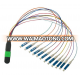 12 Fiber LC MTP / MPO OM3 50/125 Multimode Fiber Optic Patch Cord without Jack PVC